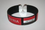 SYRIA BLACK SUPER THICK COUNTRY FLAG FLEXIBLE BRACELET WRISTBAND .. NEW