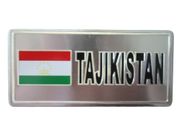 TAJIKISTAN COUNTRY FLAG SMALL SILVER METAL DECAL STICKER EMBLEM .. NEW