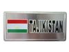 TAJIKISTAN COUNTRY FLAG SMALL SILVER METAL DECAL STICKER EMBLEM .. NEW