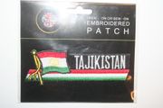 TAJIKISTAN COUNTRY FLAG WORD IRON ON PATCH CREST BADGE .. NEW