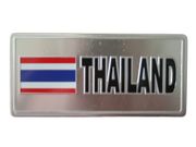 THAILAND COUNTRY FLAG SMALL SILVER METAL DECAL STICKER EMBLEM . NEW
