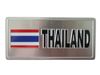 THAILAND COUNTRY FLAG SMALL SILVER METAL DECAL STICKER EMBLEM . NEW