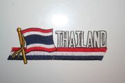 THAILAND COUNTRY FLAG WORD IRON ON PATCH CREST BADGE .. NEW