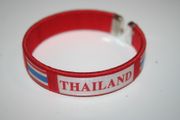THAILAND RED COUNTRY FLAG FLEXIBLE BRACELET WRISTBAND .. NEW