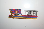 TIBET COUNTRY FLAG WORD IRON ON PATCH CREST BADGE .. NEW