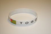 TOGO COUNTRY FLAG WHITE SILICONE BRACELET ... FIFA WORLD CUP SOCCER FOOTBALL .. NEW