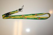 TOGO GREEN AND YELLOW STRIPPED COUNTRY FLAG LANYARDS KEYCHAINS PASSHOLDERS ... FIFA WORLD CUP SOCCER ...NEW