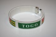 TOGO WHITE COUNTRY FLAG FLEXIBLE BRACELET WRISTBAND .. NEW