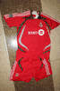 TORONTO FC FOOTBALL CLUB RED HOME SOCCER JERSEY WITH RED MATCHING SHORTS .. NEW