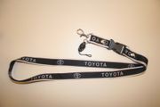 TOYOTA BLACK AND WHITE CAR LANYARD KEYCHAIN PASSHOLDER...NEW