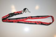TRINIDAD & TOBAGO BLACK AND RED STRIPED FIFA WORLD CUP SOCCER LANYARD KEYCHAIN PASSHOLDER NECKSTRAP ... NEW