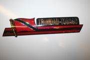 TRINIDAD & TOBAGO COUNTRY FLAG LONG METALIC CAR AUTOMOBILE BUMPER STICKER DECAL EMBLEM .. NEW