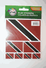 TRINIDAD & TOBAGO COUNTRY FLAG SET OF 7 DIFFERENT SIZE STICKERS DECALS EMBLEMS .. NEW IN PACKAGE