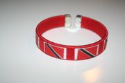 TRINIDAD & TOBAGO RED COUNTRY FLAG FLEXIBLE METAL NYLON BRACELET ... NEW