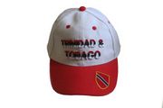 TRINIDAD & TOBAGO RED WHITE COUNTRY FLAG ON BRIM EMBOSSED HAT CAP .. NEW