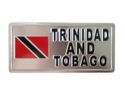TRINIDAD & TOBAGO SILVER COUNTRY FLAG LICENSE PLATE STICKER ... NEW