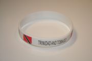 TRINIDAD & TOBAGO WHITE COUNTRY FLAG SILICONE BRACELET .. NEW