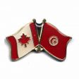 TUNISIA / CANADA COUNTRY FLAG SMALL METAL FRIENDSHIP LAPEL PIN BADGE .. NEW