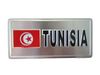 TUNISIA COUNTRY FLAG SMALL SILVER METAL LICENSE PLATE DECAL STICKER EMBLEM .. NEW