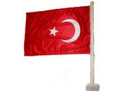 TURKEY 12" X 18" INCHES HEAVY DUTY COUNTRY FLAG WITH STICK .. FIFA SOCCER WORLD CUP .. NEW