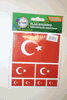 TURKEY COUNTRY FLAG COLLECTION OF 7 DIFFERENT SIZE STICKERS . NEW
