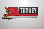 TURKEY COUNTRY FLAG WORD IRON ON PATCH CREST BADGE .. NEW