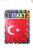 TURKEY SQUARE COUNTRY FLAG METALLIC BUMPER STICKER DECAL .. SIZE 3" X 4" INCHES .. NEW