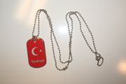 TURKIYE COUNTRY FLAG DOG TAG NECKLACE ... SOCCER FOOTBALL TURKEY .. NEW
