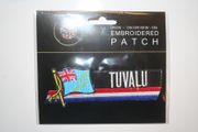 TUVALU COUNTRY FLAG WORD IRON ON PATCH CREST BADGE ... NEW