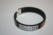 UGANDA BLACK COUNTRY FLAG FLEXIBLE C BRACELET WRISTBAND ... NEW