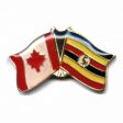 UGANDA / CANADA COUNTRY FLAG SMALL METAL FRIENDSHIP LAPEL PIN BADGE .. NEW