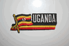 UGANDA COUNTRY FLAG WORD IRON ON PATCH CREST BADGE .. NEW