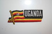 UGANDA COUNTRY FLAG WORD IRON ON PATCH CREST BADGE .. NEW