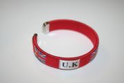 UK RED COUNTRY FLAG FLEXIBLE C BRACELET WRISTBAND .. UNITED KINGDOM .. NEW