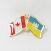 ***SOLD OUT***UKRAINE / CANADA WITH TRIDENT COUNTRY FLAG SMALL METAL FRIENDSHIP LAPEL PIN BADGE .. NEW