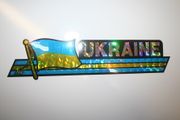UKRAINE COUNTRY FLAG LONG METALIC CAR AUTOMOBILE BUMPER STICKER DECAL EMBLEM ... NEW