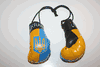 UKRAINE COUNTRY FLAG PAIR OF MINIATURE BOXING GLOVES .. NEW