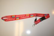 UKRAINE COUNTRY FLAG RED LANYARDS KEYCHAINS PASSHOLDERS ... NEW