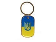 UKRAINE COUNTRY FLAG WITH TRIDENT KEYCHAIN ..HIGH QUALITY .. NEW