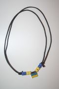 UKRAINE COUNTRY FLAG WITHOUT CREST METAL NECKLACE CHOKER .. NEW