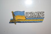 UKRAINE COUNTRY FLAG WORD IRON ON PATCH CREST BADGE . NEW