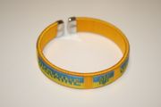 UKRAINE COUNTRY FLAG YELLOW FLEXIBLE METAL NYLON BRACELET WRIST BAND ... NEW