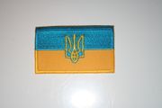 UKRAINE WITH LOGO COUNTRY FLAG SMALL IRON ON PATCH CREST BADGE .. NEW