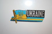 UKRAINE WITH LOGO COUNTRY FLAG WORD IRON ON PATCH CREST BADGE .. NEW
