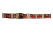 UNITED KINGDOM COUNTRY FLAG -1.25 INCH CANVAS BELT WITH BUCKLE