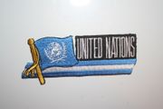 UNITED NATIONS COUNTRY FLAG WORD IRON ON PATCH CREST BADGE . NEW