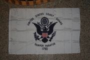 UNITED STATES COAST GUARD SEMPER PARATUS 1790 WHITE 3 X 5 FLAG BANNER .. NEW