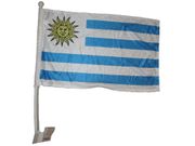 URUGUAY 12" X 18" INCHES HEAVY DUTY COUNTRY FLAG  WITH STICK .. FIFA SOCCER WORLD CUP .. NEW
