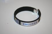URUGUAY BLACK COUNTRY FLAG FLEXIBLE BRACELET WRISTBAND .. NEW