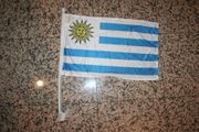 URUGUAY COUNTRY CAR FLAG FOR YOUR AUTOMOBILE WITH POLE .. NEW